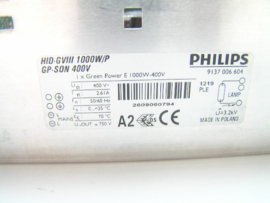 Philips HID-GVIII 1000W/P GP-SON 400V
