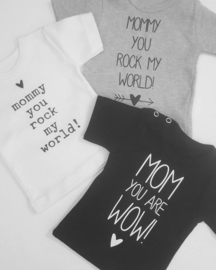 Shirtje 'Mom you are wow!'