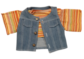 Jeansvest + korte t-shirt 45cm