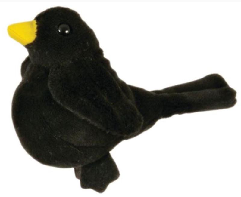 Vingerpopje zwarte vogel
