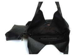 Schoudertas met magneetsluiting incl. klein tasje, black - Hasselt
