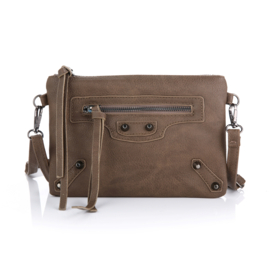 Stoer schouder- crossbodytasje, khaki - Michelle