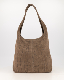 Teatro - Avila - Schoudertasje - Crossbodytasje - Suede - Leer - Croco - Taupe