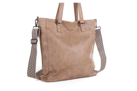 Taupe schoudertas / shopper Clever