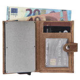 Leren creditcardhouder + sleutelhanger, bruin - Hide & Stitches