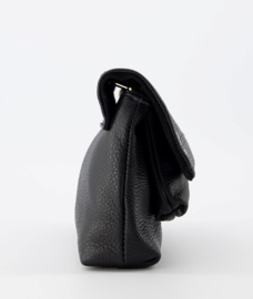 Leren crossbodytasje, zwart - Jade