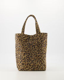 Suede leren mini shopper / crossbodytasje, luipaard - Alice