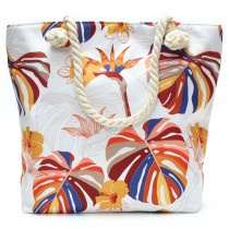 Beach shopper/strandtas met gevlochten handvatten van touw