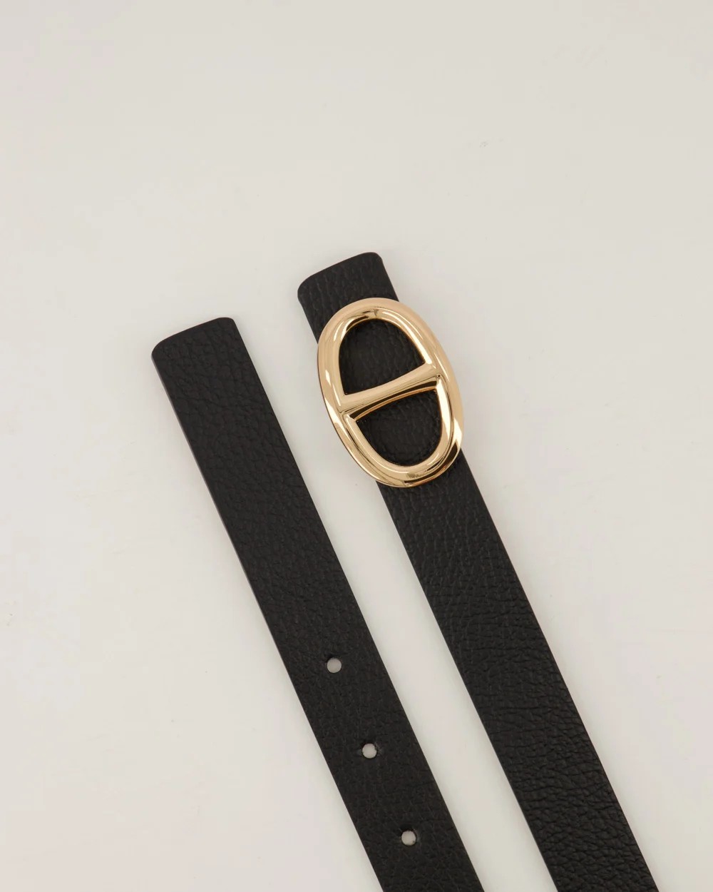 Teatro - Mirjam - Riem - Dames - Classic Grain - Leer - Zwart - Gouden detail - 105 cm