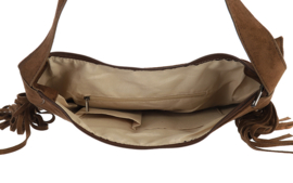I'm Dutch -Essen - Schoudertas - Suède-look - Franjes - Camel