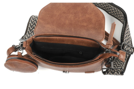 Schoudertasje/crossbodytasje, dark camel - Lazio
