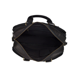 Leren laptoptas/werktas/schooltas, zwart - Bag2Bag