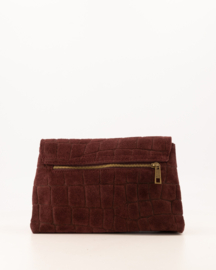 Teatro - Avila - Schoudertasje - Crossbodytasje - Suede - Leer - Croco - Burgundy