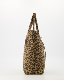 Suede leren mini shopper / crossbodytasje, luipaard - Alice