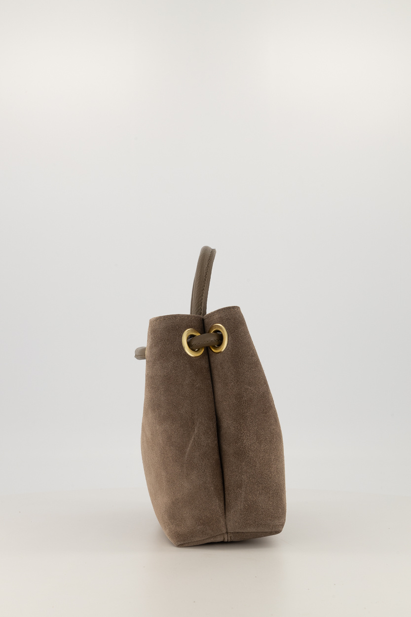 Teatro - Mimi - Schoudertas - Handtas - Crossbodytas - Taupe - Gouden details - Leer - Suede