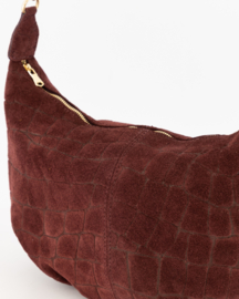 Teatro - Savina Toscana - Crossbodytas - Leer - Suede - Croco -Burgundy