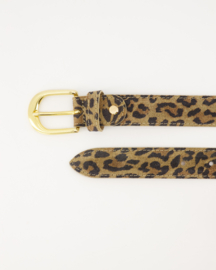 Suede leren damesriem, luipaard  - 1.05 cm