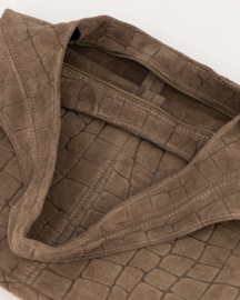 Teatro - Avila - Schoudertasje - Crossbodytasje - Suede - Leer - Croco - Taupe
