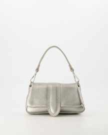 Teatro - Baby Puffy Jasmin - Handtas - Crossbodytas - Leer - Zilver - Klein - Gouden details - Handgemaakt