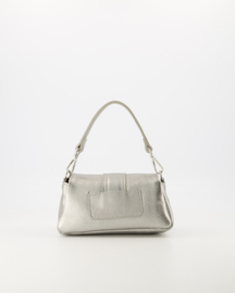 Teatro - Baby Puffy Jasmin - Handtas - Crossbodytas - Leer - Zilver - Klein - Gouden details - Handgemaakt