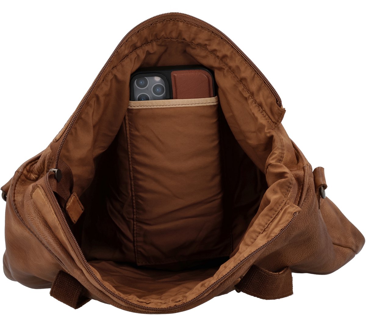 Hide & Stitches - Paint Rock - Shopper - Schoudertas - Leer - Ruim - Cognac
