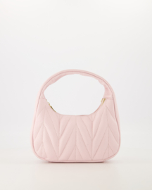 Leer  -  Crossbodytasje  - Handtasje - Roze - Goudkleurig - Mabel