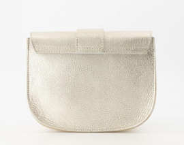 Leren crossbodytasje, goud - Maan,  Classic Grain -  - Goudkleurig