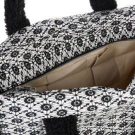 Ruime shopper - teddy - wit/zwart
