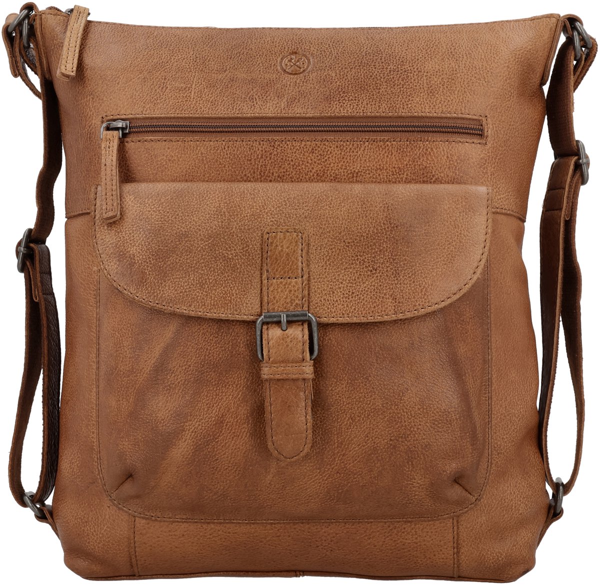 Hide & Stitches - Paint Rock - Schoudertas - Rugzak - Leer - Ruim - Cognac