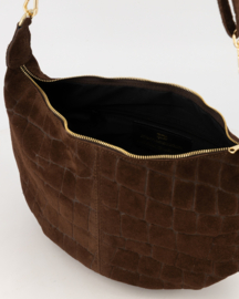 Teatro - Savina Toscana - Crossbodytas - Leer - Suede - Croco -Donkerbruin