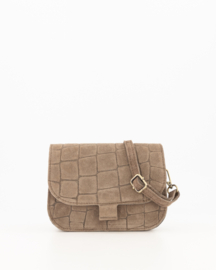 Teatro - Flora - Crossbodytasje - Leer - Croco -Taupe