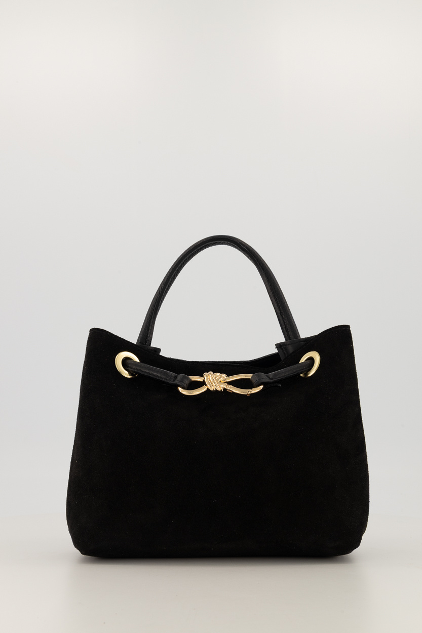 Teatro - Mimi - Schoudertas - Handtas - Crossbodytas - Black - Gouden details - Leer - Suede