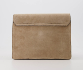 Suede leren crossbodytas/handtas, bruin - Stacey
