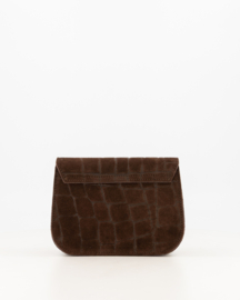 Teatro - Flora - Crossbodytasje - Suede - Leer - Croco -Donkerbruin