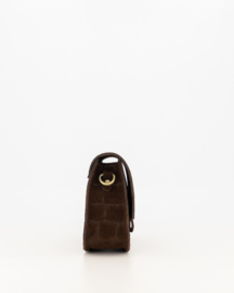 Teatro - Flora - Crossbodytasje - Suede - Leer - Croco -Donkerbruin
