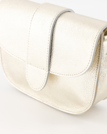 Leren crossbodytasje, goud - Maan,  Classic Grain -  - Goudkleurig