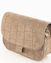 Teatro - Flora - Crossbodytasje - Leer - Croco -Taupe