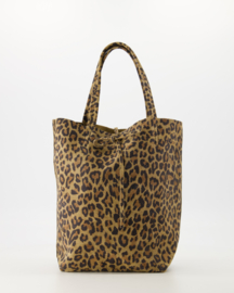 Suede leren mini shopper / crossbodytasje, luipaard - Alice