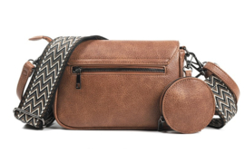 Schoudertasje/crossbodytasje, dark camel - Lazio