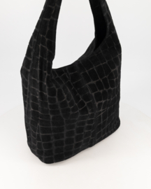 Teatro - Loreen Toscana Croco - Schoudertas - Shopper - Leer - Suede - Black