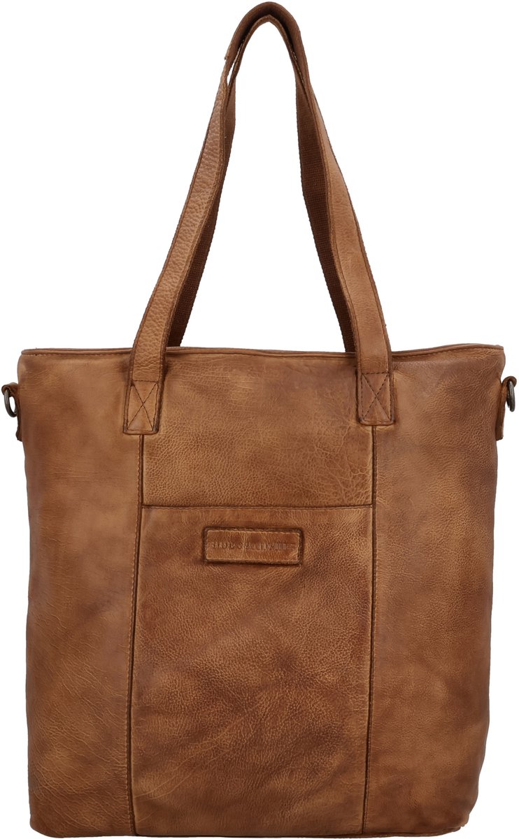Hide & Stitches - Paint Rock - Shopper - Schoudertas - Leer - Ruim - Cognac