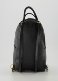 Klein rugtasje - Zwart - Axel - Classic Grain - Bronskleurig
