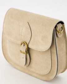 Suede - Leer - Crossbodytasje - Zand - Bronskleurig - Sola