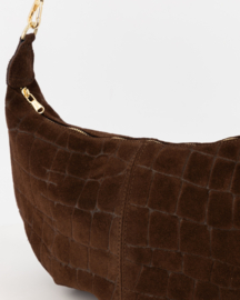 Teatro - Savina Toscana - Crossbodytas - Leer - Suede - Croco -Donkerbruin