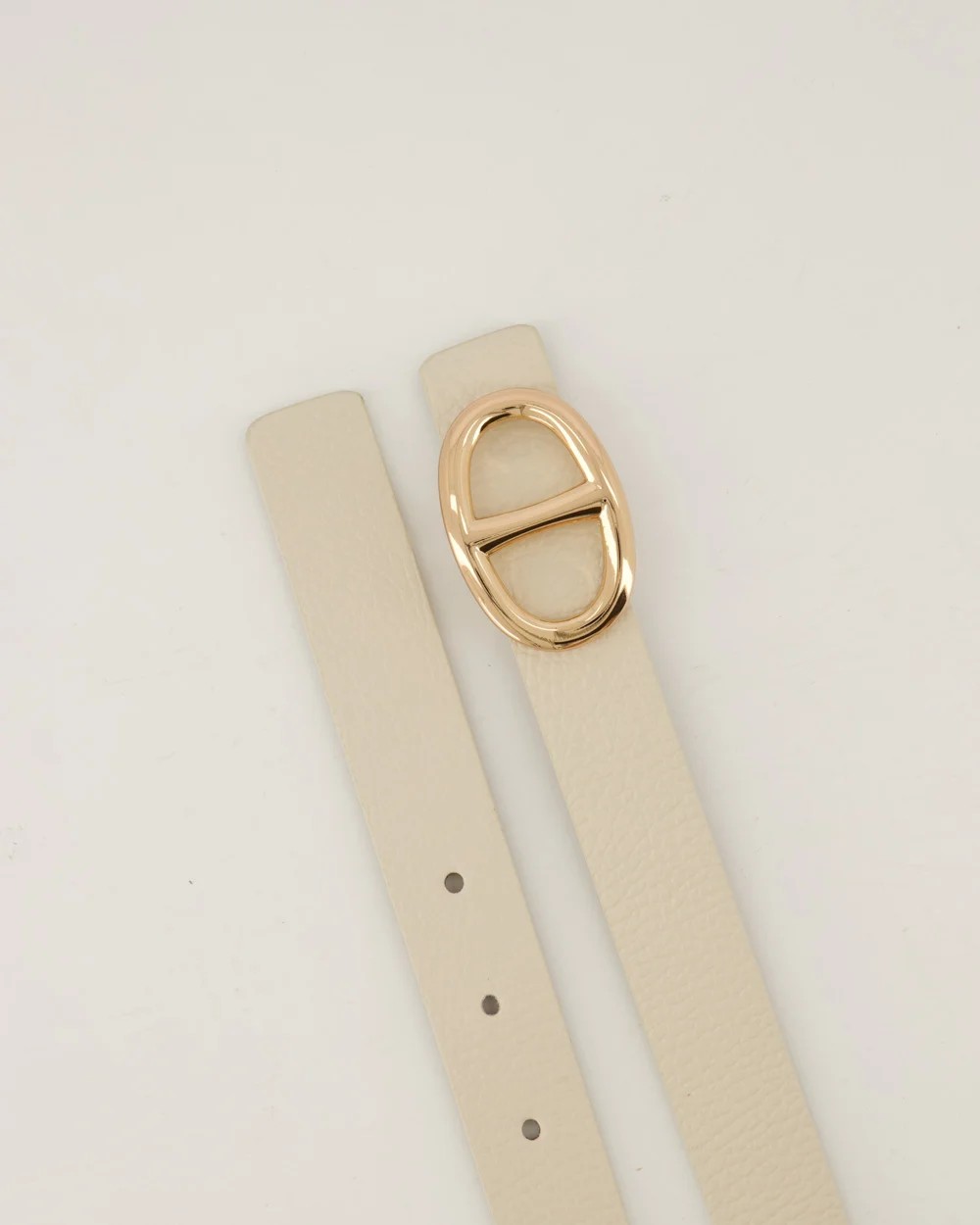 Teatro - Mirjam - Riem - Dames - Classic Grain - Leer - Ecru - Gouden detail - 85 cm