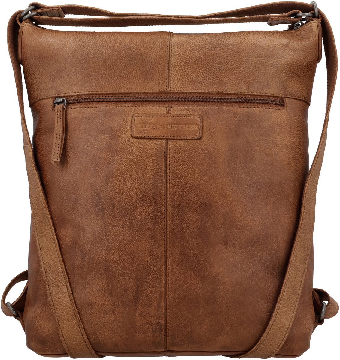 Hide & Stitches - Paint Rock - Schoudertas - Rugzak - Leer - Ruim - Cognac