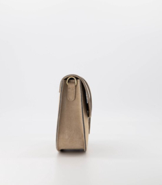 Suede leren crossbodytasje, zand - Maan