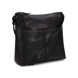 Leren schoudertas, crossbodytas, black - Bag2Bag