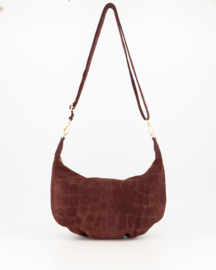 Teatro - Savina Toscana - Crossbodytas - Leer - Suede - Croco -Burgundy