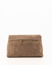 Teatro - Avila - Schoudertasje - Crossbodytasje - Suede - Leer - Croco - Taupe